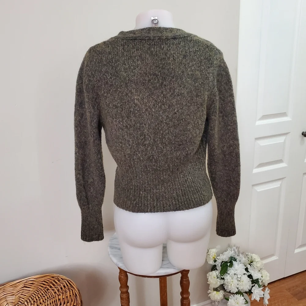 ZARA Women's Brown Button-Up Sweater - Picture 3 of 12